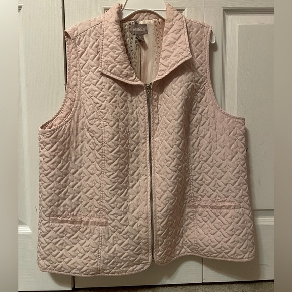 Chico’s Quilted Pink Vest | Women’s size 18 | - Picture 1 of 7